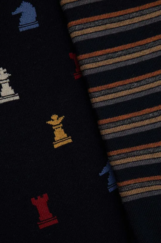Skarpetki bawełniane męskie w szachy (2-pack) kolor multicolor multicolor