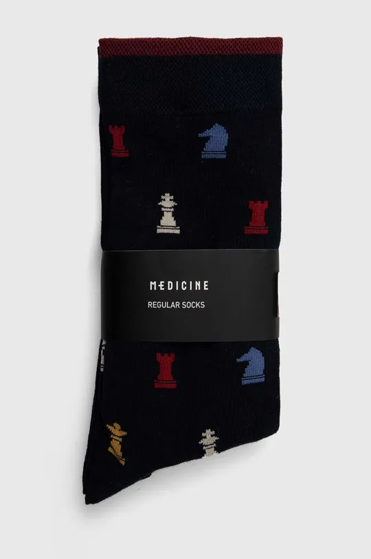 Skarpetki bawełniane męskie w szachy (2-pack) kolor multicolor 98 % Bawełna, 2 % Elastan