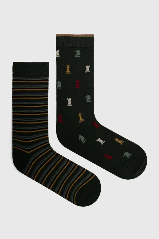 viacfarebná Bavlnené ponožky pánske so vzorom - šachy (2-pack) viac farieb Pánsky