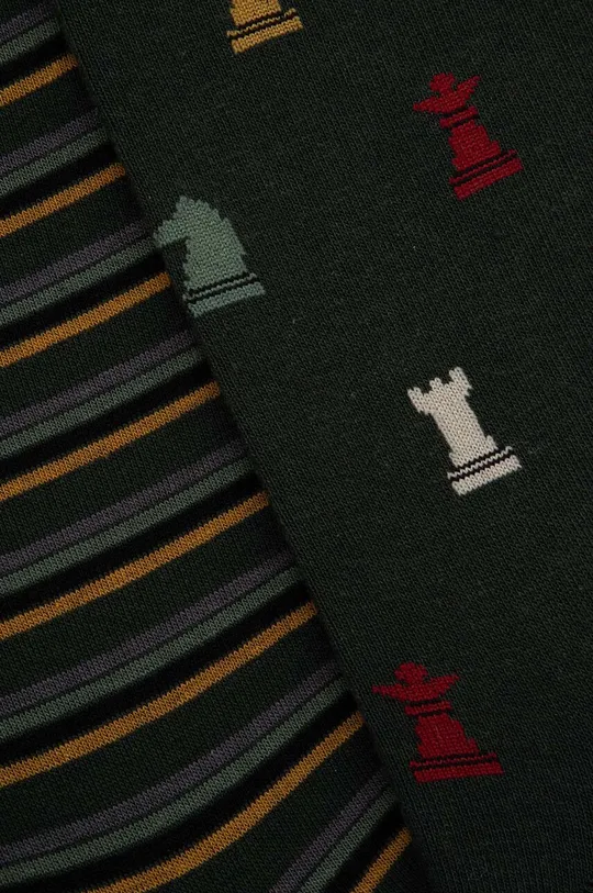 Bavlnené ponožky pánske so vzorom - šachy (2-pack) viac farieb viacfarebná