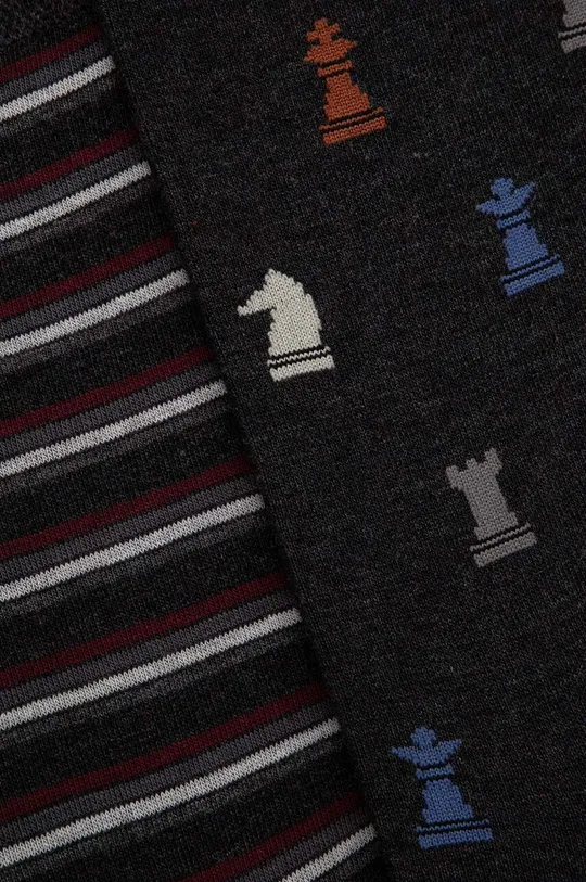 Bavlnené ponožky pánske so vzorom - šach (2-pack) viac farieb viacfarebná