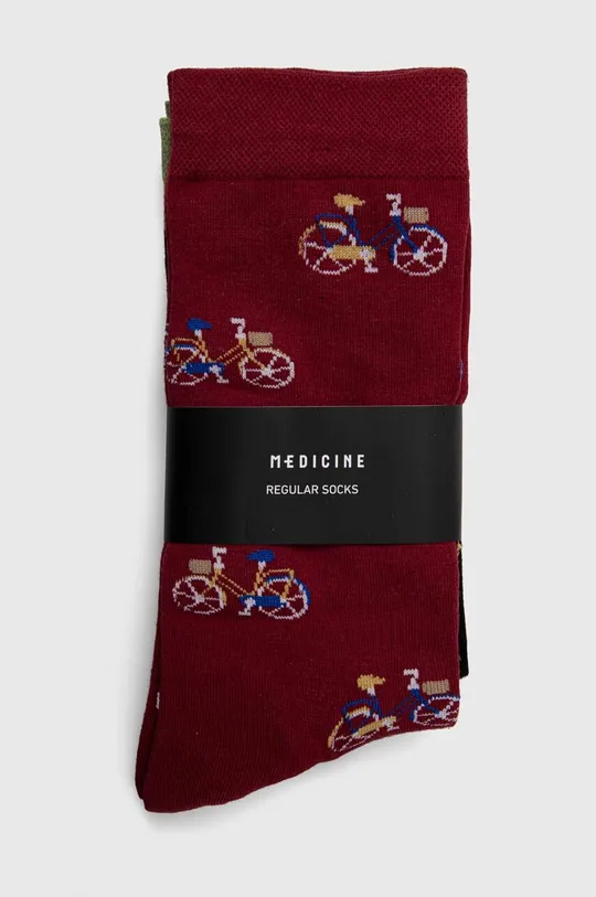 Skarpetki bawełniane męskie w rowery (2-pack) kolor multicolor 98 % Bawełna, 2 % Elastan