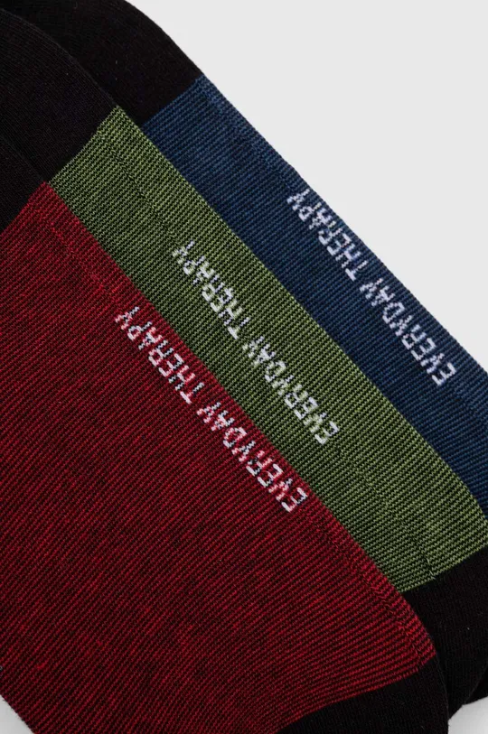 Skarpetki bawełniane męskie świąteczne z ozdobnym haftem (3-pack) kolor multicolor 75 % Bawełna, 23 % Poliamid, 2 % Elastan 