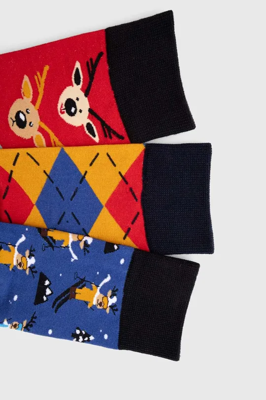 Skarpetki bawełniane męskie świąteczne (3-pack) kolor multicolor multicolor