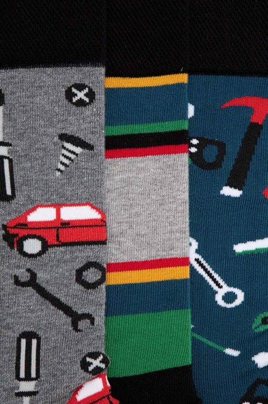 Skarpetki bawełniane męskie w narzędzia (3-pack) kolor multicolor multicolor
