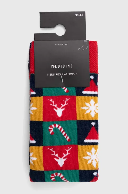 Skarpetki bawełniane męskie świąteczne (2-pack) kolor multicolor 75 % Bawełna, 23 % Poliamid, 2 % Elastan 
