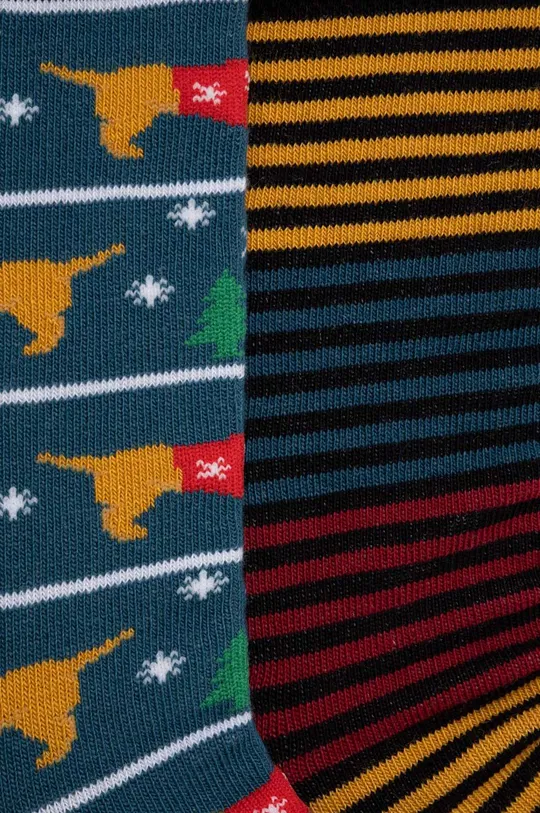 Skarpetki bawełniane męskie świąteczne (2-pack) kolor multicolor multicolor