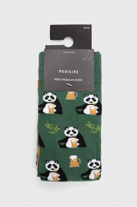 Skarpetki bawełniane męskie w pandy (2-pack) kolor multicolor 75 % Bawełna, 23 % Poliamid, 2 % Elastan