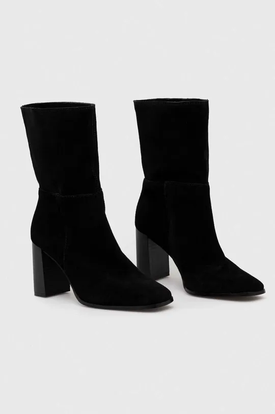 Členkové topánky dámske čierna farba čierna