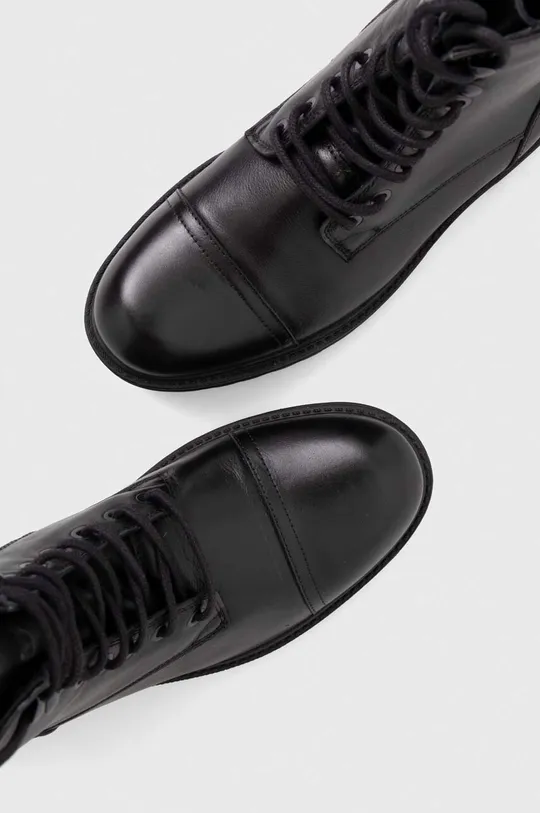 Členkové topánky pánske čierna farba Pánsky