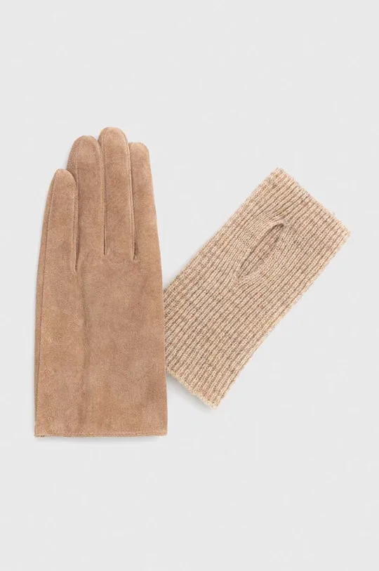 Semišové rukavice dámske béžová farba Základná látka: 100 % Semišová koža Podšívka: 100 % Polyester Iné látky: 80 % Vlna, 20 % Polyamid
