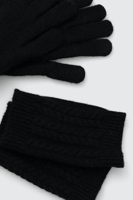 Rękawiczki damskie z dzianiny kolor czarny czarny