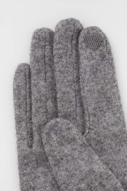 Vlnené rukavice dámske šedá farba sivá