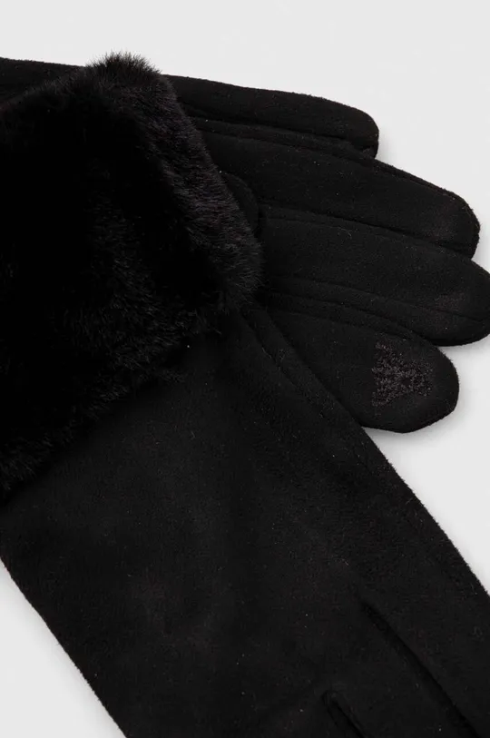 Rękawiczki damskie gładkie kolor czarny czarny