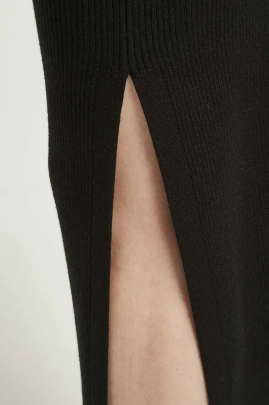 czarny Spódnica damska prążkowana kolor czarny