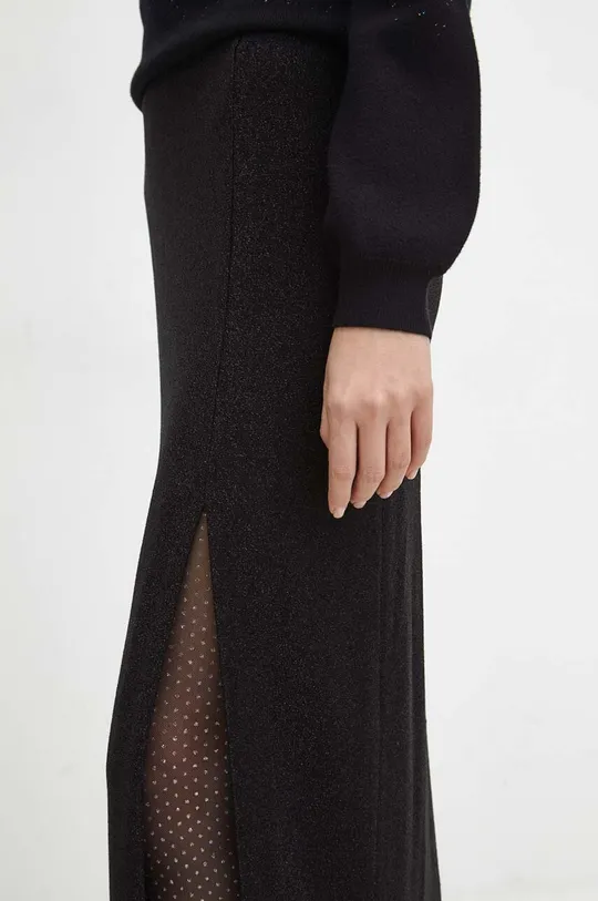 czarny Spódnica damska z metaliczną nicią kolor czarny