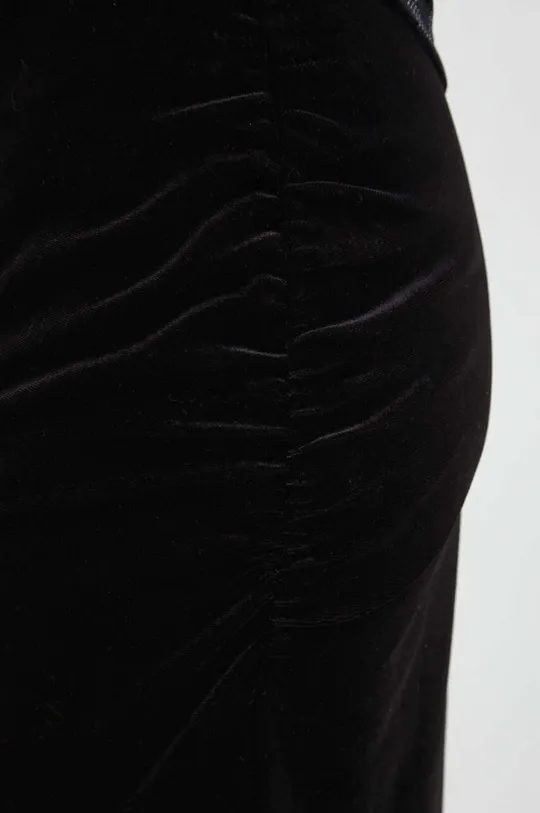 czarny Spódnica damska welurowa kolor czarny