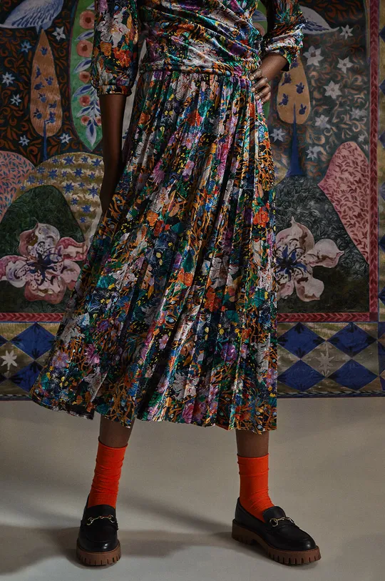 multicolor Spódnica damska midi z kolekcji Medicine x Veronika Blyzniuchenko kolor multicolor Damski