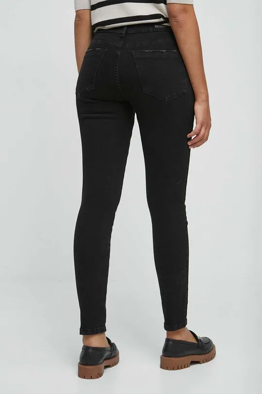 Jeansy damskie skinny kolor czarny Materiał zasadniczy: 99 % Bawełna, 1 % Elastan, Inne materiały: 100 % Bawełna