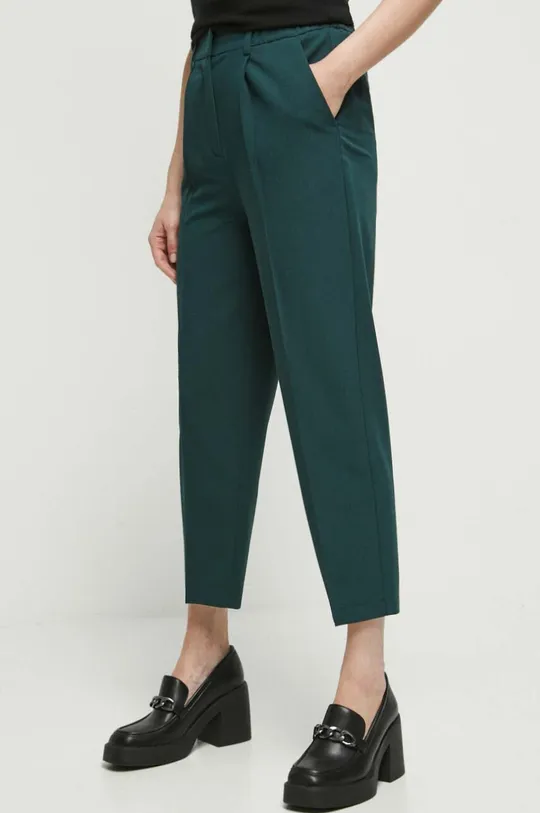 Spodnie damskie gładkie kolor zielony zielony