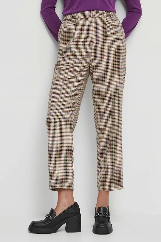Kalhoty dámské se vzorem více barev vícebarevná