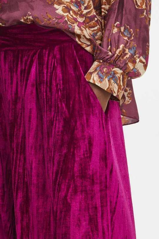 fioletowy Spodnie damskie gładkie kolor fioletowy