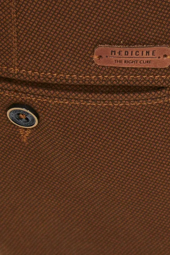 brązowy Spodnie męskie slim fit kolor brązowy