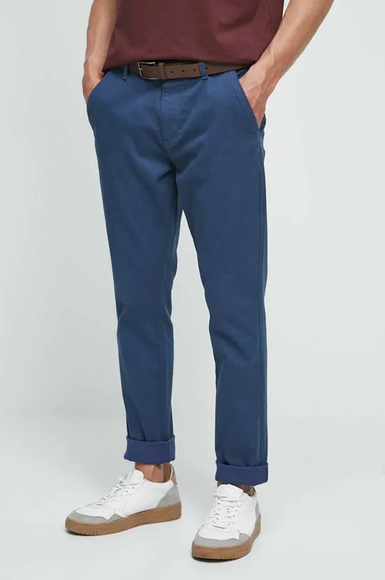 niebieski Spodnie męskie slim fit kolor niebieski Męski