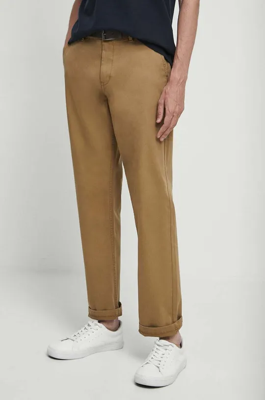 Spodnie męskie gładkie kolor brązowy brązowy