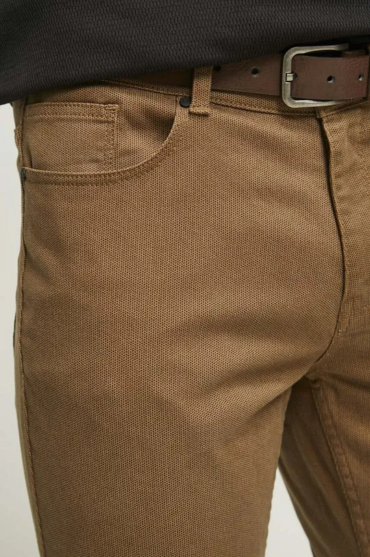 brązowy Spodnie męskie gładkie kolor brązowy