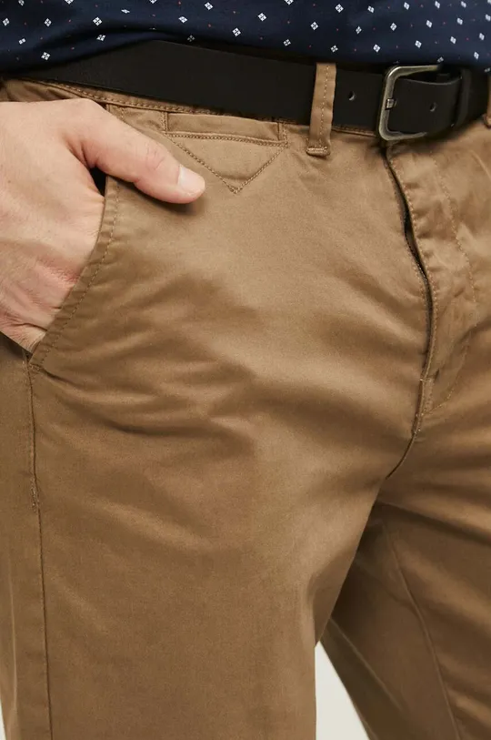 brązowy Spodnie męskie gładkie kolor brązowy