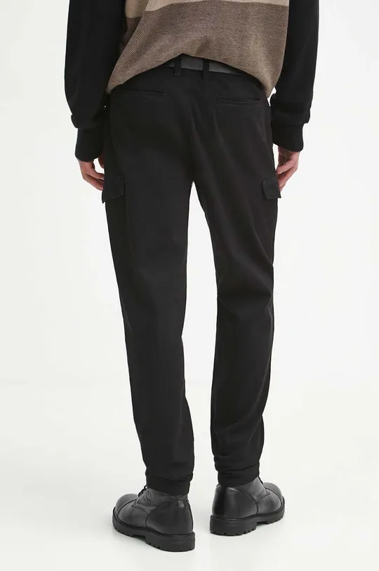 Spodnie męskie gładkie kolor czarny Materiał zasadniczy: 98 % Bawełna, 2 % Elastan, Podszewka: 100 % Bawełna