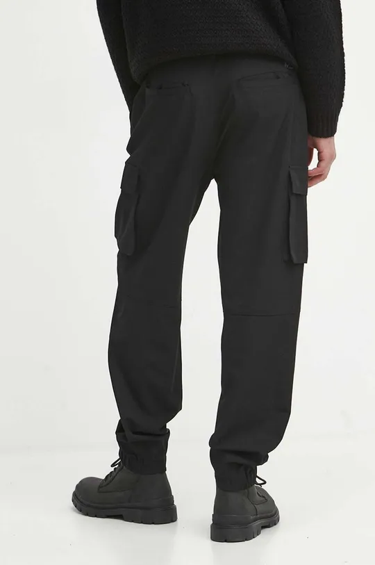 Spodnie męskie gładkie kolor czarny Materiał zasadniczy: 92 % Poliester, 8 % Elastan, Podszewka: 100 % Poliester