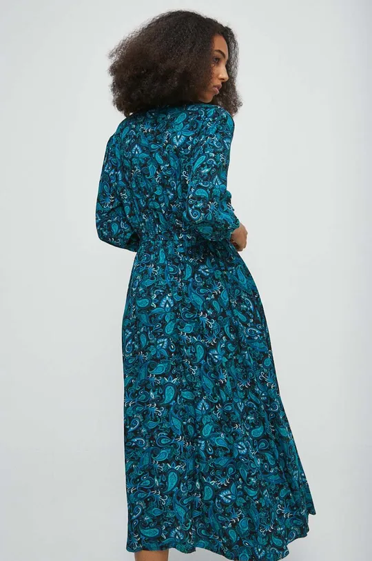 Sukienka wzorzysta damska kolor turkusowy 100 % Wiskoza