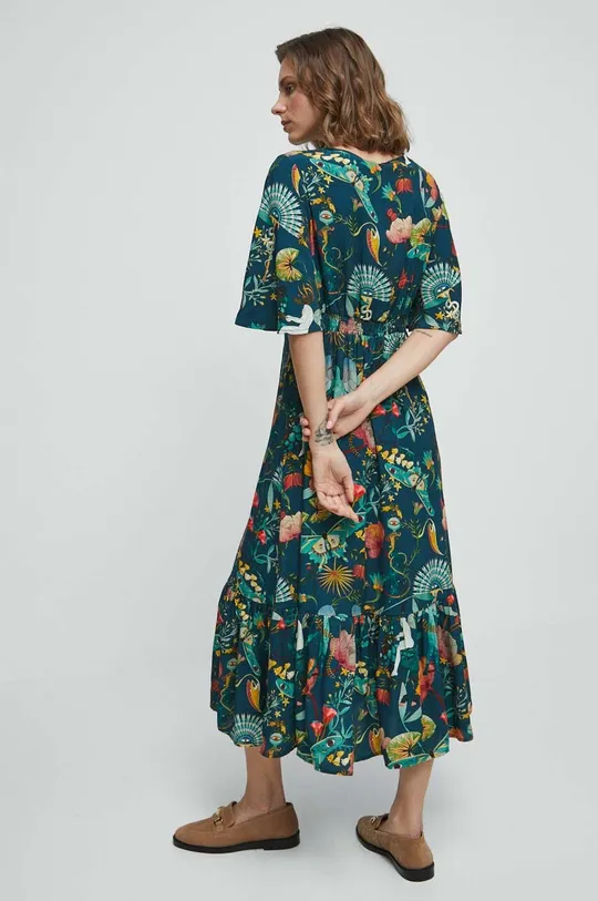 Sukienka damska wzorzysta kolor turkusowy Materiał zasadniczy: 100 % Wiskoza, Podszewka: 100 % Wiskoza