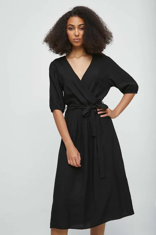 Sukienka damska gładka kolor czarny czarny