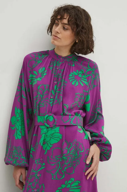 Šaty dámske midi so vzorom viac farieb viacfarebná
