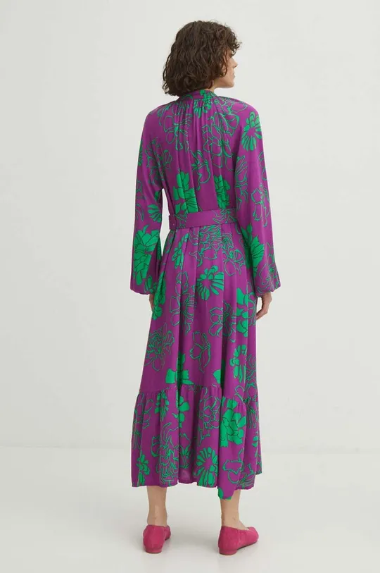 Sukienka damska midi wzorzysta kolor multicolor 100 % Wiskoza