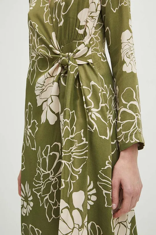 Šaty dámska maxi so vzorom zelená farba