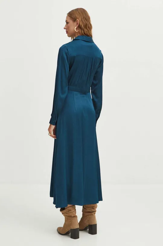 Sukienka maxi gładka kolor turkusowy 100 % Wiskoza