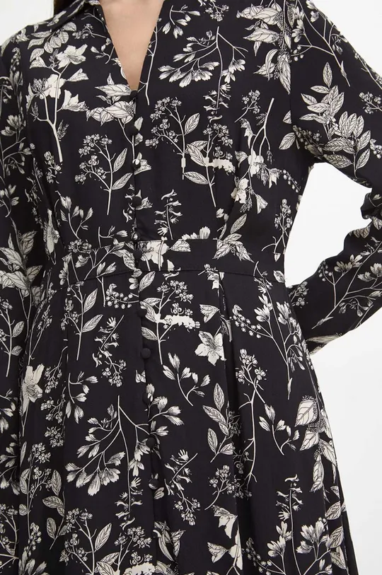 Sukienka damska midi w kwiaty kolor czarny