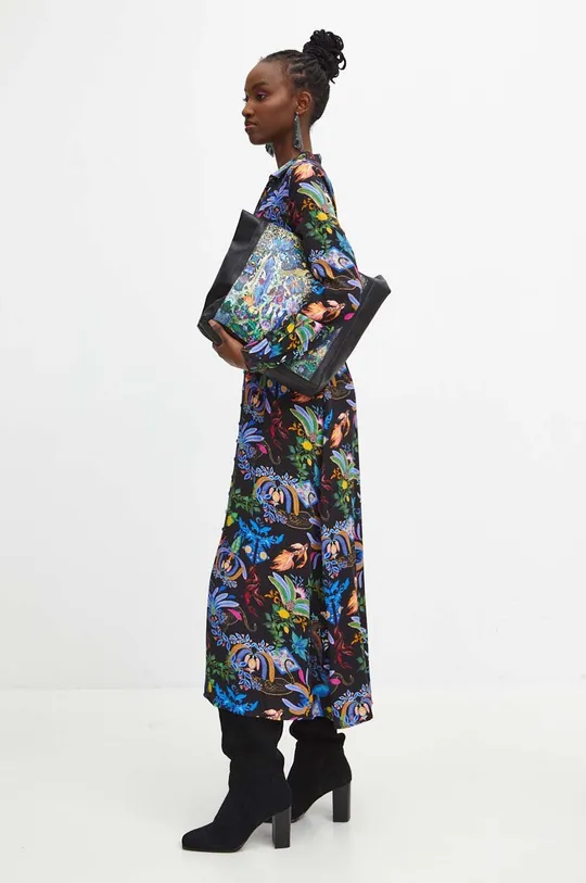 Sukienka damska midi z kolekcji Medicine x Veronika Blyzniuchenko kolor czarny 100 % Wiskoza