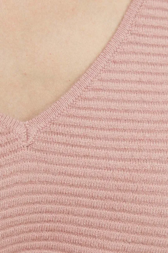Sweter damski z fakturą kolor różowy Damski