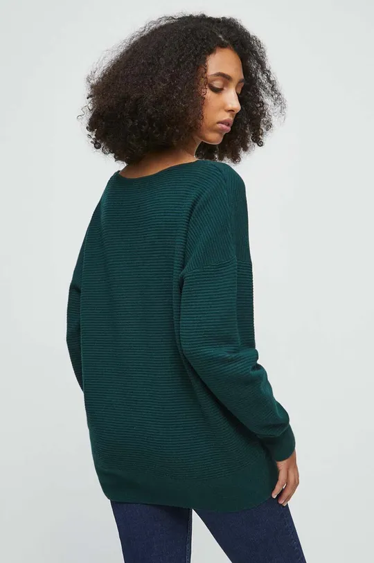 Sweter damski z fakturą kolor zielony 50 % Wiskoza, 26 % Poliamid, 24 % Poliester