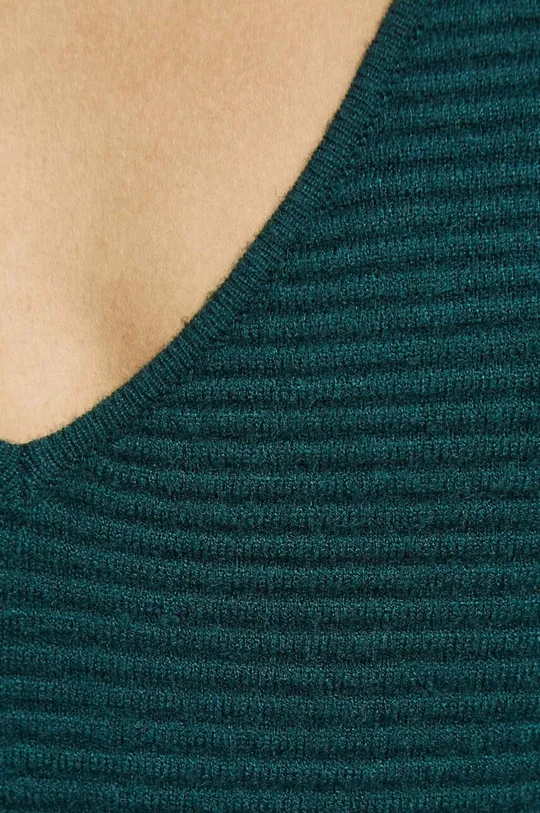 Sweter damski z fakturą kolor zielony Damski