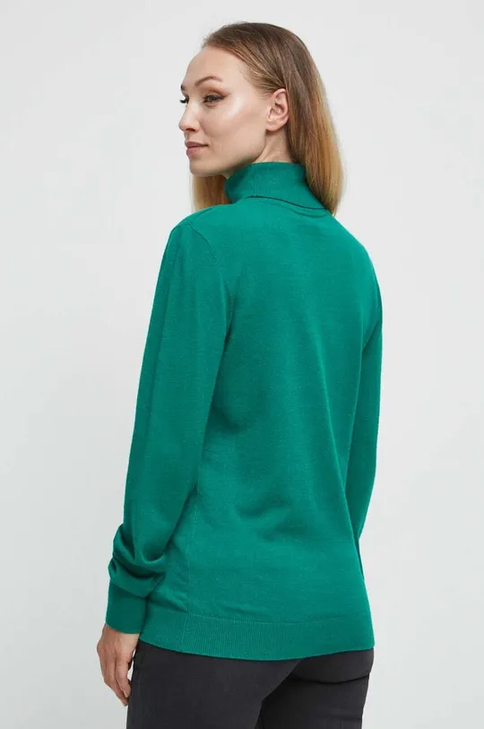 Sweter damski gładki kolor zielony 50 % Wiskoza, 26 % Poliamid, 24 % Poliester