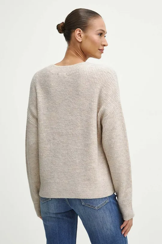 Sweter damski gładki kolor beżowy 73 % Akryl, 24 % Poliester, 3 % Elastan