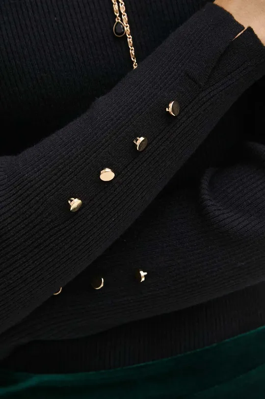 Sweter damski prążkowany kolor czarny Damski