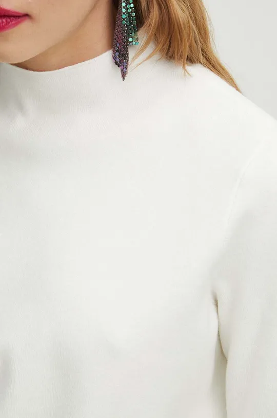Sweter damski gładki kolor beżowy