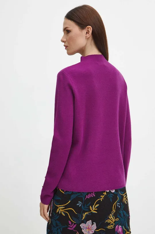 Sweter damski gładki kolor fioletowy 51 % Wiskoza, 29 % Poliamid, 20 % Poliester